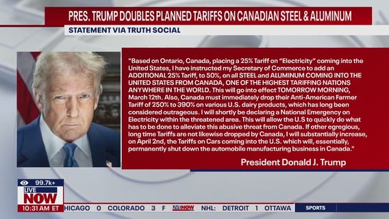 Trump backs down on doubling tariffs after Ontario halts electricity surcharge