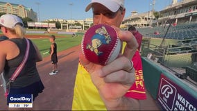 Chip Waggoner throws first pitch at RoughRiders game