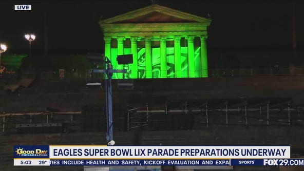 Super Bowl parade preps underway as some school announces closures