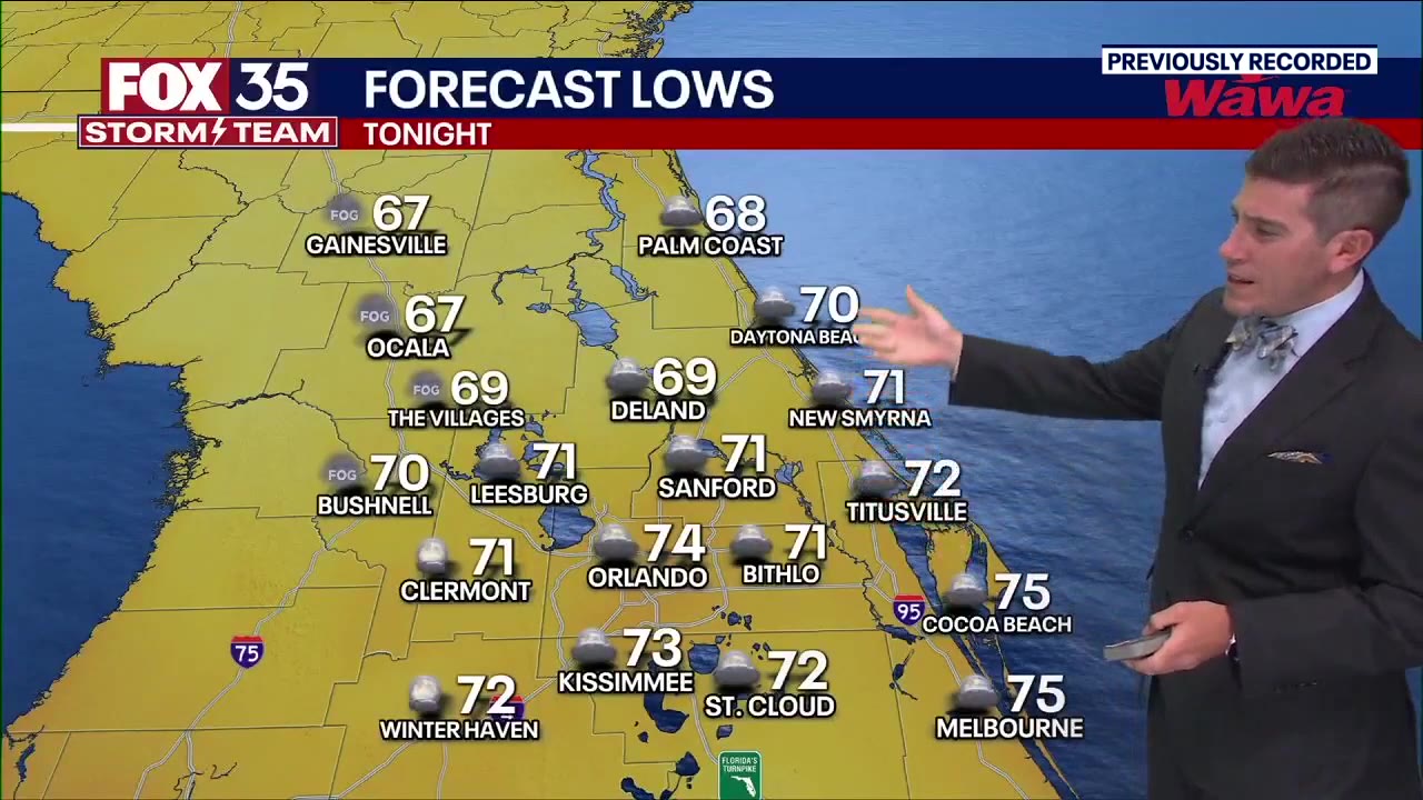 Orlando weather: Hot and humid temperatures with partly-cloudy conditions overnight