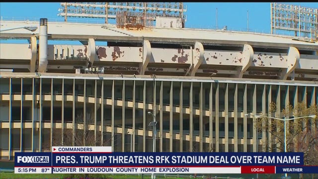 Trump threatens Washington Commanders stadium deal if team doesn’t switch back to old name