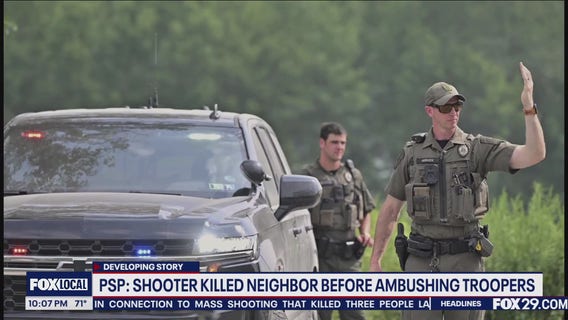 2 Pa. state troopers shot in ambush after suspect fatally shoots neighbor: PSP