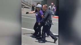 Several striking workers arrested during protest