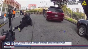 Bodycam shows arrest of Seattle mass stabbing suspect