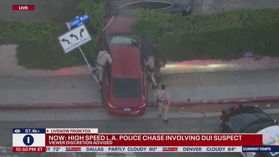 High-speed L.A. chase involving DUI suspect ends in crash