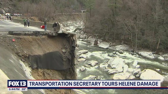 Transportation Secretary tours Helene damage