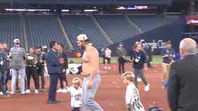 Clayton Kershaw, Mookie Betts celebrate with families