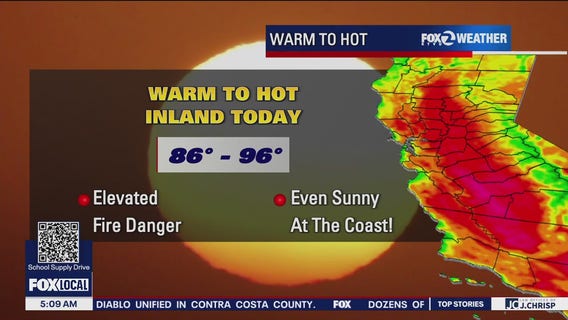 Hot inland, elevated fire danger