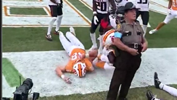 WATCH: FHP trooper sacked during Tampa Bay Buccaneers game