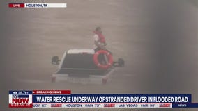 Water rescue for stranded driver in Houston