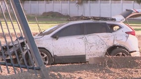 Driver crashes through fence near Glendale school