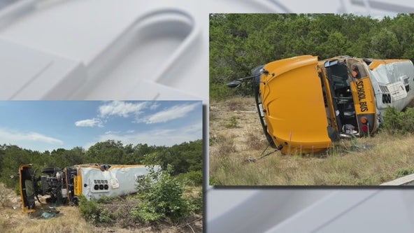 LIVE UPDATES: Leander ISD school bus rollover crash; 10 people hospitalized