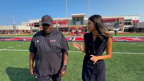 Tina Nguyen goes 100 yards with NIU head coach Thomas Hammock