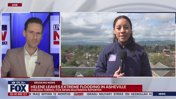 Asheville flooding: Hurricane Helene drone footage shows swallowed city streets