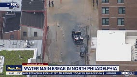 Water main break in North Philadelphia