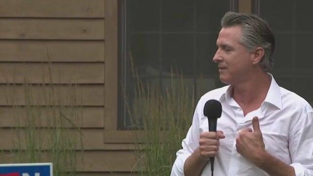 California’s Gavin Newsom touts his support for President Joe Biden