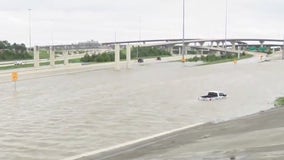 Houston street flooding from Hurricane Beryl