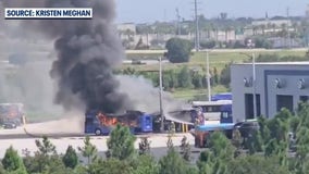 Epic Universe buses catch fire near Universal Orlando, officials say