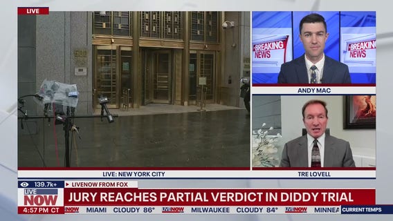 Jury reaches verdict on 4 of 5 counts in Diddy trial
