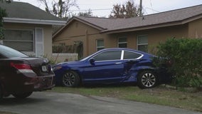Police pursuit of felon ends in woman's yard, leaving her without a drivable car