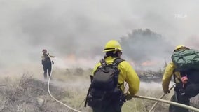 Post Fire burning near Gorman 8% contained