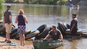 Stranded tubers rescued from island in Salt River