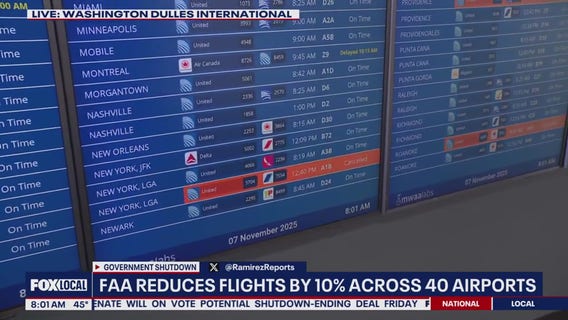 Flights cancelled nationwide as shutdown hits major airports