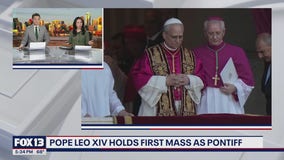 Pope Leo XIV holds first mass as Pontiff