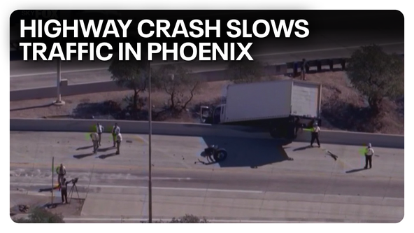 Box truck crashes on I-17 off-ramp