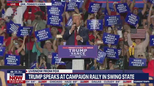 Trump gives campaign speech in Pennsylvania