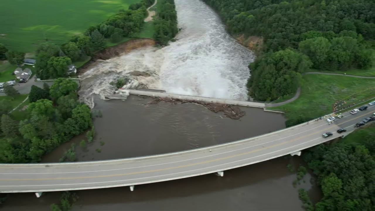 Drone video: Rapidan Dam suffers partial failure | FOX 9 Minneapolis-St ...