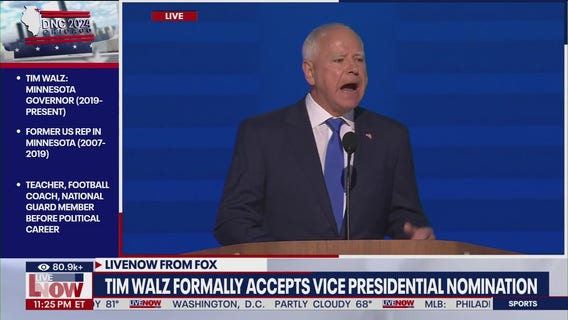 DNC day 3: Tim Walz formally accepts vice presidential nomination