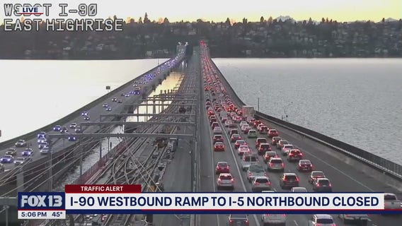 I-90 westbound ramp to I-5 northbound closed