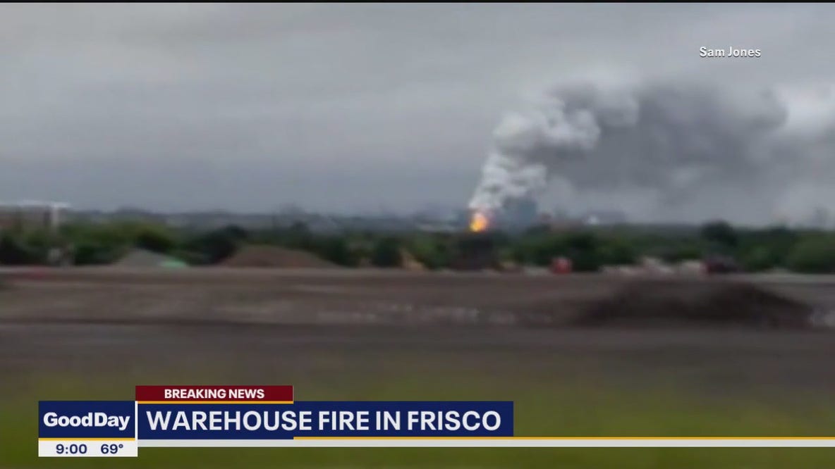 Pool supply warehouse burning in Frisco