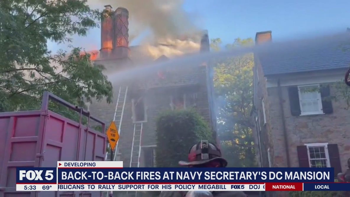 Massive fire engulfs Navy Secretary’s Kalorama mansion in DC
