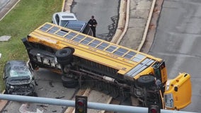 Fatal crash involving school bus, 1 dead