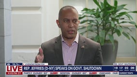 Minority Leader Jeffries speaks as shutdown continues