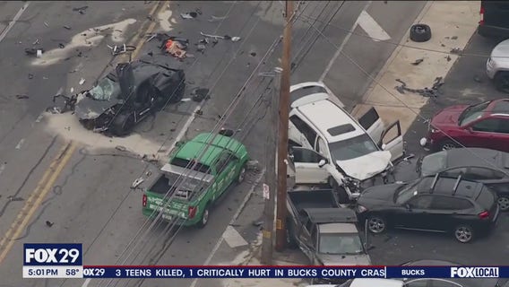7-car crash shuts down Chester Pike in Prospect Park