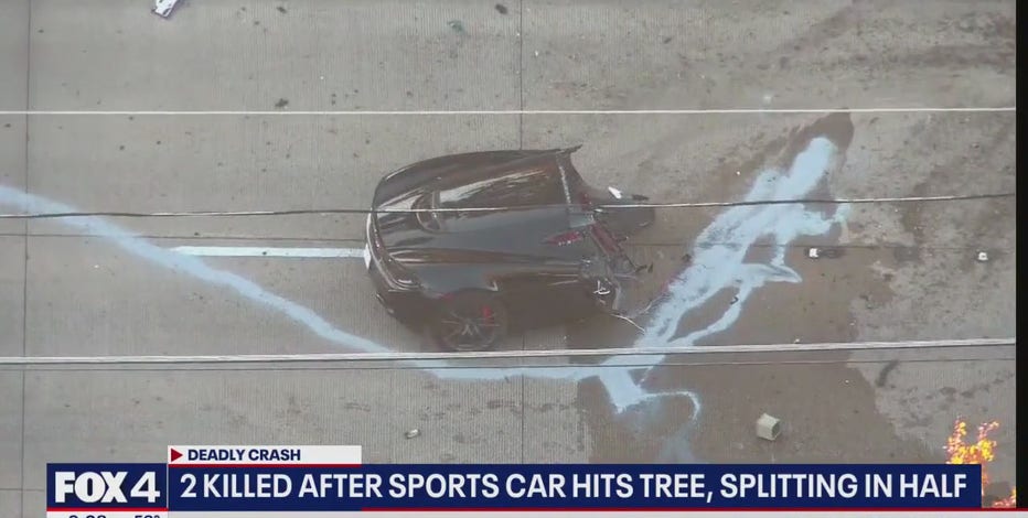 McLaren split in half by tree in Dallas crash that kills 2
