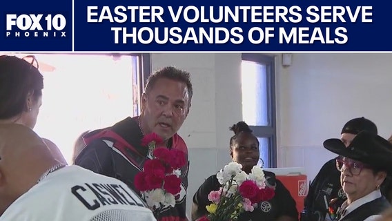 Volunteers at St. Vincent de Paul help for Easter