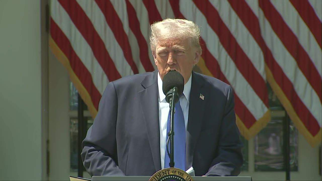 President Donald Trump speaks at National Prayer Day event