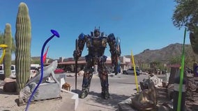 New Optimus Prime Transformer statue installed outside Cave Creek business