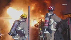 South LA tire shop goes up in flames