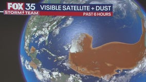 Saharan Dust heading across Atlantic Ocean