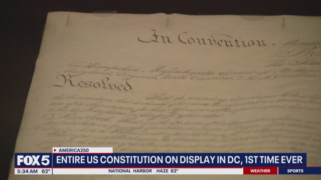 Entire US Constitution on display in DC for first time ever: Here's when