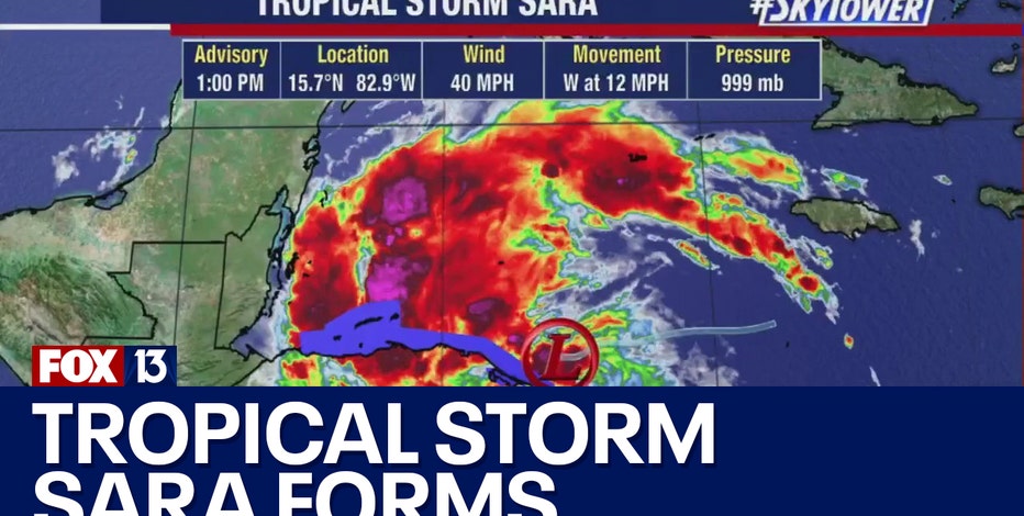 Tropical Depression 19 forms in Caribbean Sea, expected to become Sara