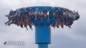 Riders get stuck upside down on roller coaster