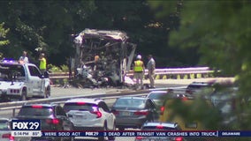 Transit van crashes into truck, catches fire, killing 3