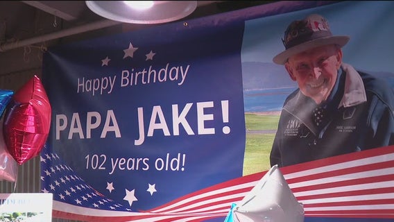 Bay Area WWII veteran and TikTok star 'Papa Jake' celebrates 102nd birthday