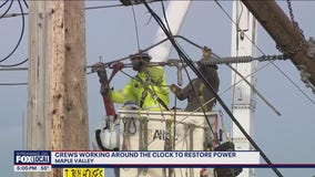 Puget Sound Energy crews work around the clock to restore power